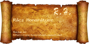 Rácz Honorátusz névjegykártya