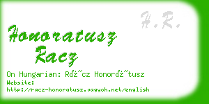 honoratusz racz business card